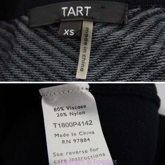 Tart black and grey stripe bodycon sweater dress, size XS - Picture 15 of 16